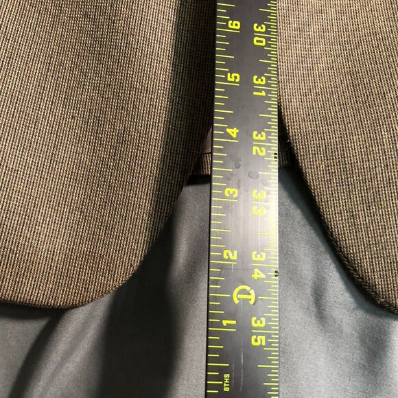 Chaps Mens Blazer Jacket Size 46R Gray Wool-Blend Double Button Workwear Brown - Picture 7 of 16